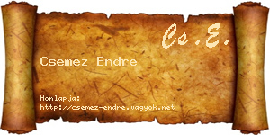 Csemez Endre névjegykártya