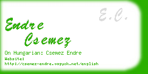 endre csemez business card